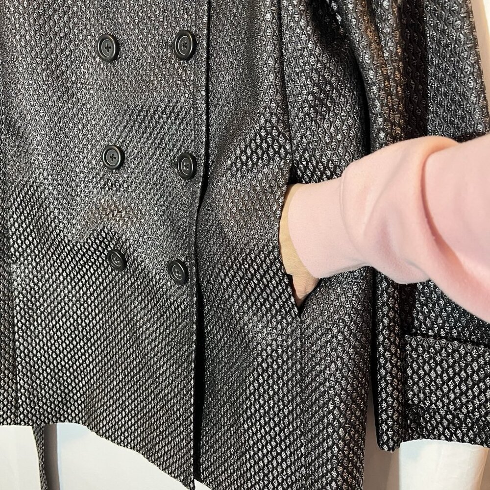 J. Crew Collection Women’s Gray Size Jacket Coat Blazer Rayón Silk Blend Belt - Picture 7 of 12